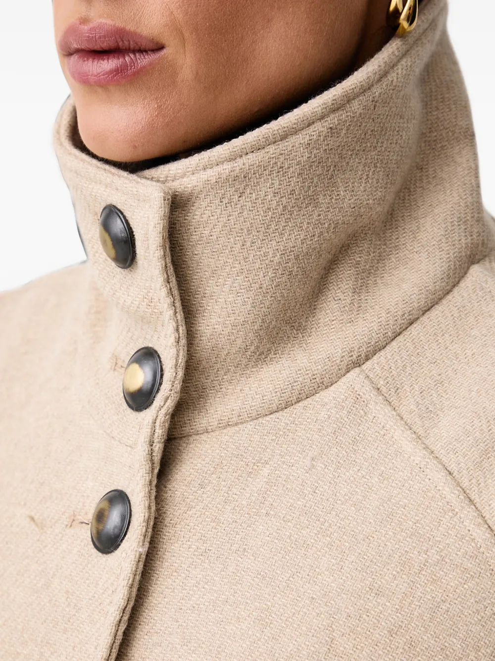 TWINSET Wollen cape met knopen Beige