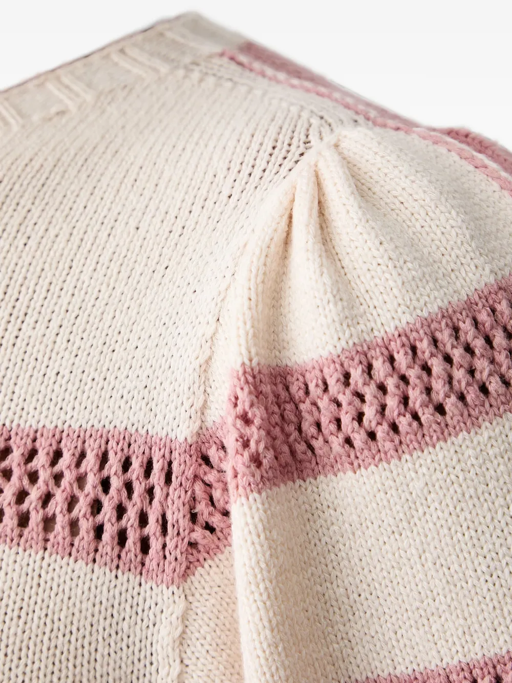 TWINSET striped puff-sleeve sweater Beige