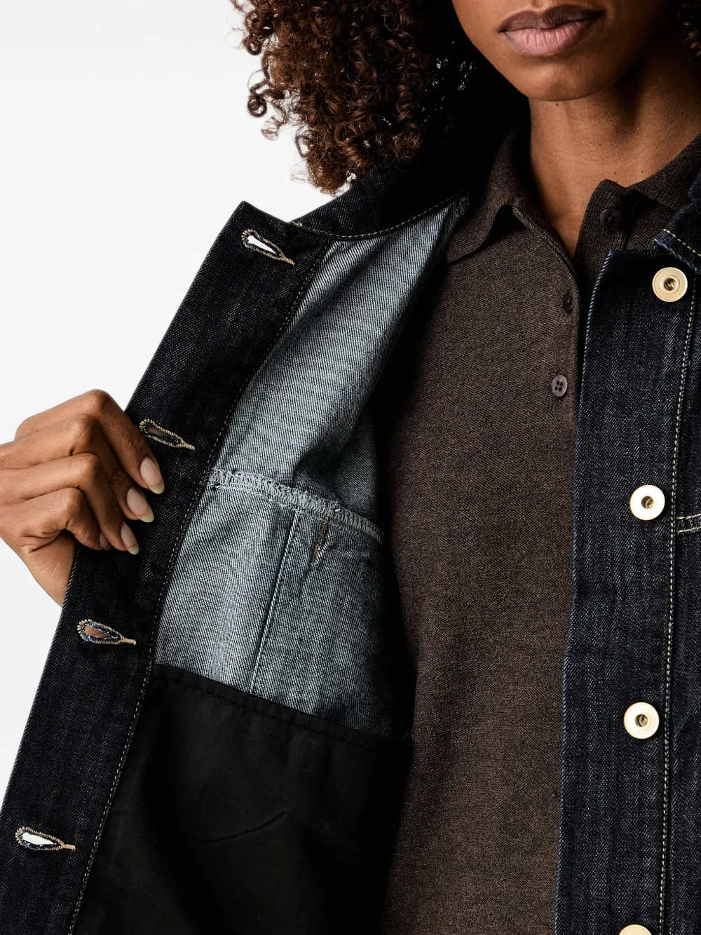 TWINSET Jack met rafelranden en contraststiksels Blauw