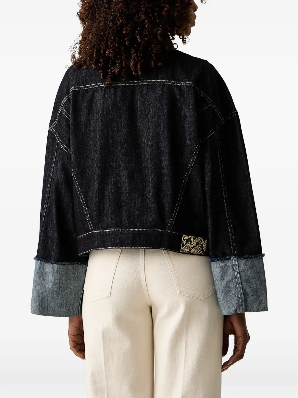 TWINSET Jack met rafelranden en contraststiksels Blauw
