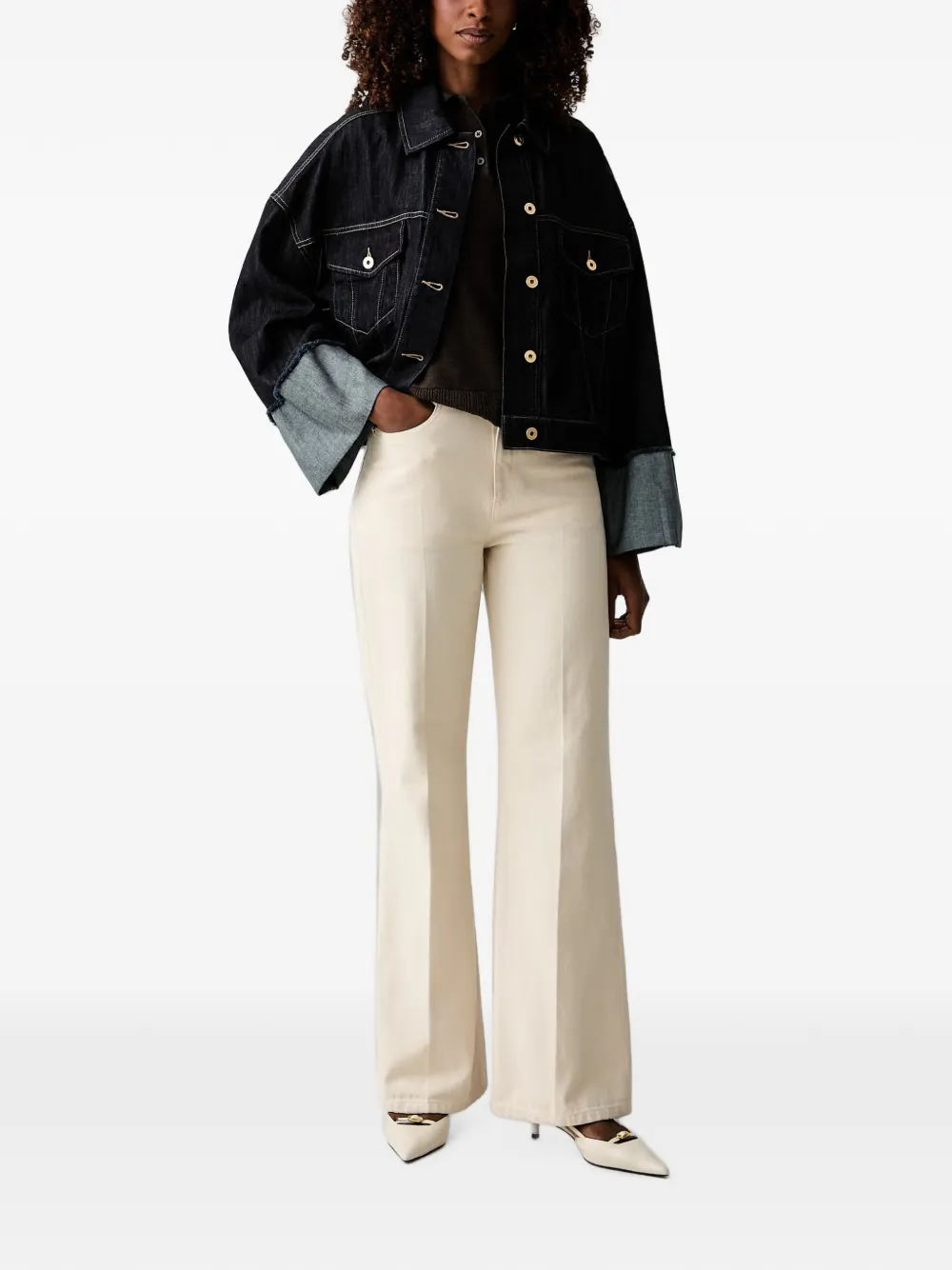 TWINSET Jack met rafelranden en contraststiksels Blauw