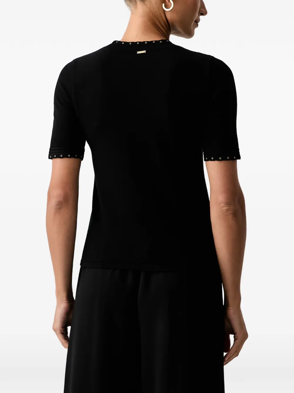 TWINSET Trui verfraaid met ringlets en korte mouwen Zwart