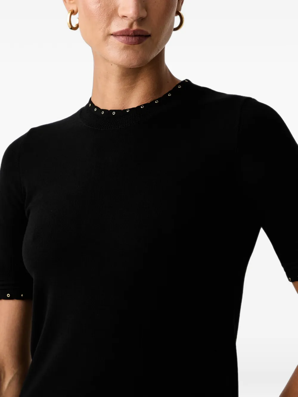 TWINSET Trui verfraaid met ringlets en korte mouwen Zwart