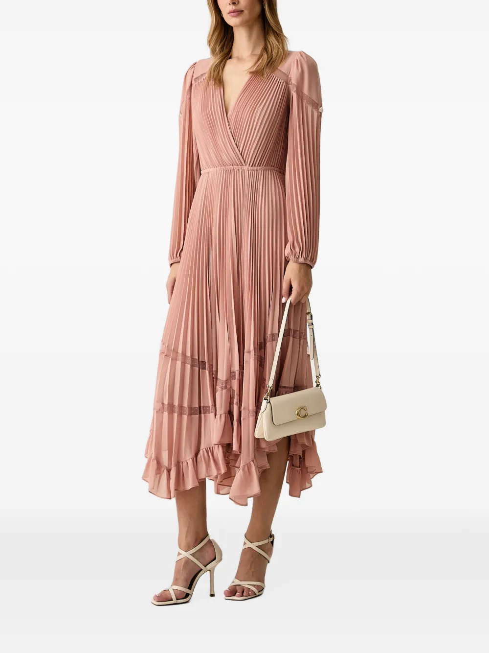 TWINSET Lange jurk met plooien Roze