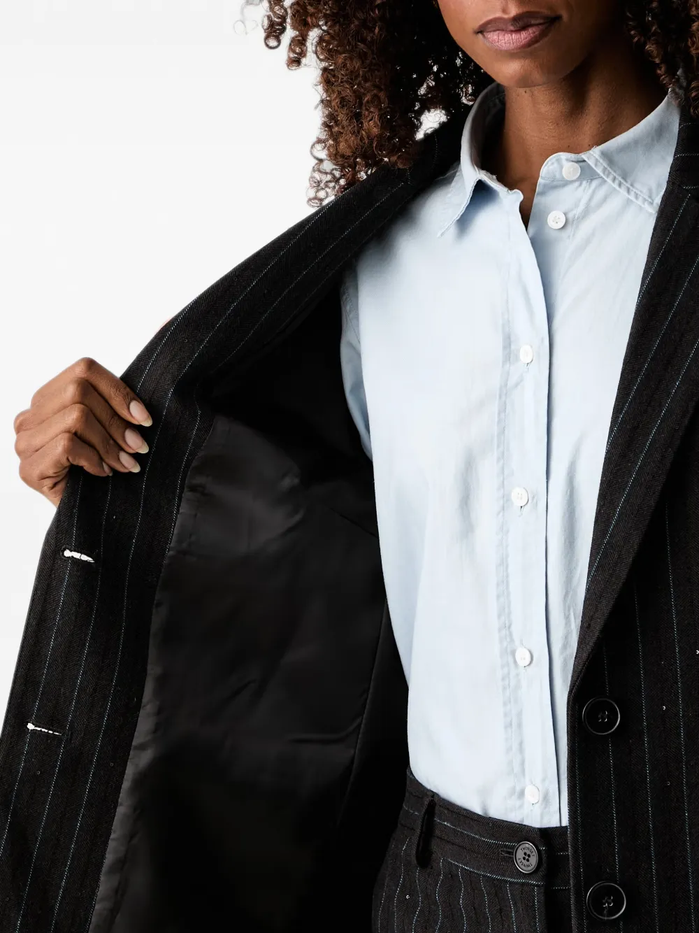 TWINSET Blazer verfraaid met pailletten en krijtstreep Zwart