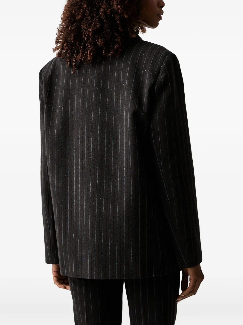 TWINSET Blazer verfraaid met pailletten en krijtstreep Zwart