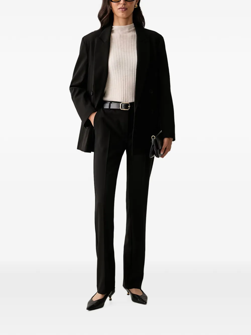 TWINSET Straight plooibroek Zwart