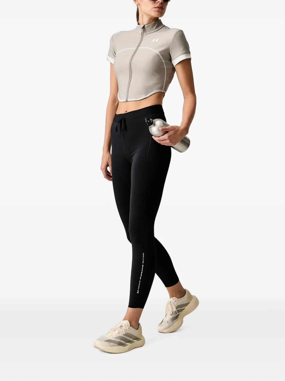 Under Armour Velociti Pro legging met trekkoordtaille en logo-print Zwart