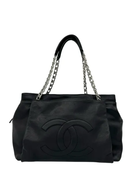 CHANEL Pre-Owned tote de piel caviar con logo CC 2008-2009