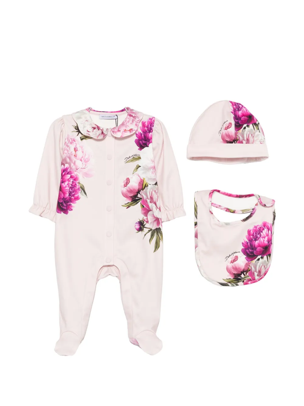 Dolce & Gabbana Kids Strampler-Set mit Blumenprint - Rosa