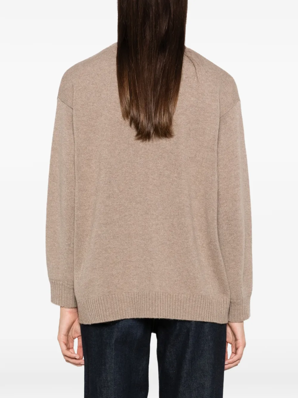 Max Mara Trui met patch en applicatie Beige