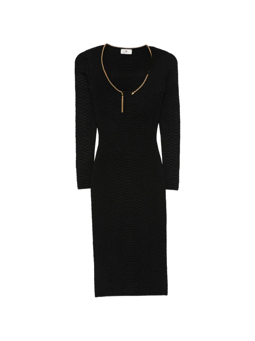 Elisabetta Franchi chain-detail tassel midi dress - Nero