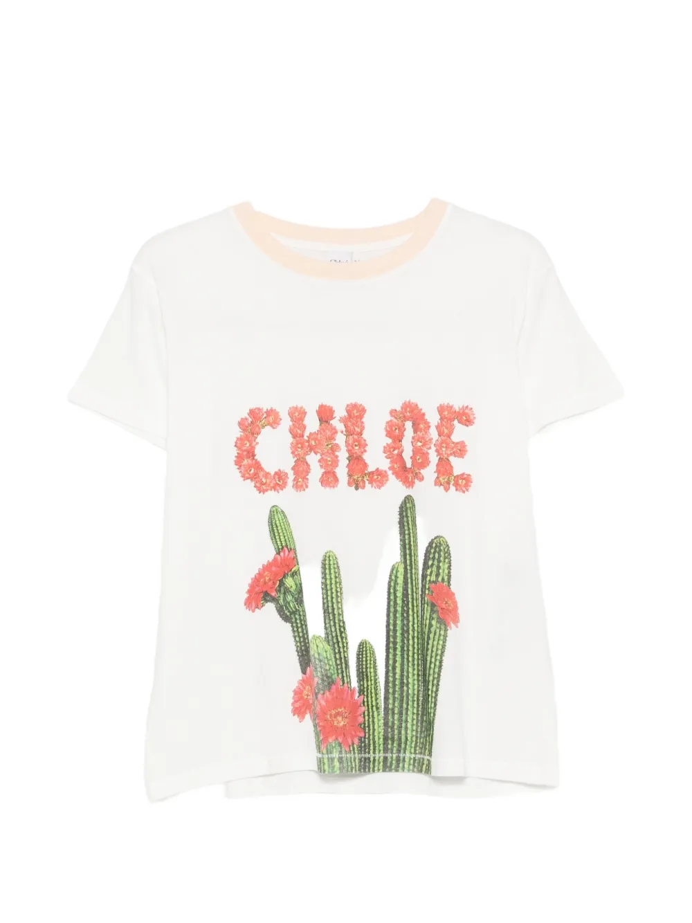 Chloé cactus-print T-shirt - Bianco