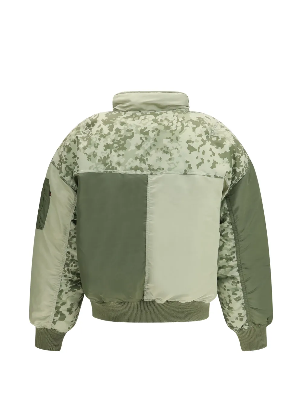 Alpha Industries Bomberjack met camouflage-print en colourblocking Groen