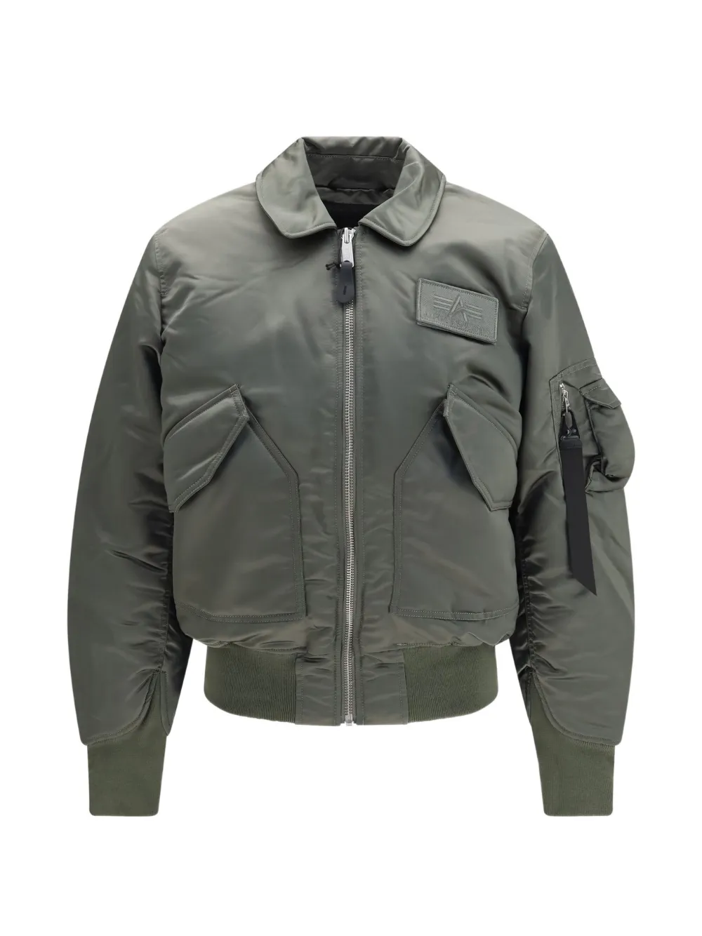 Alpha Industries logo-patch bomber jacket