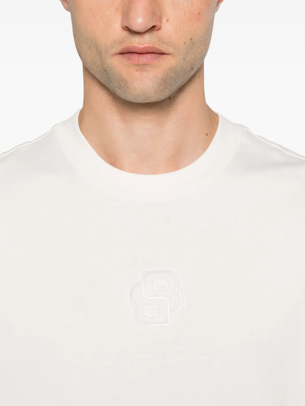 BOSS T-shirt met geborduurd logo Wit