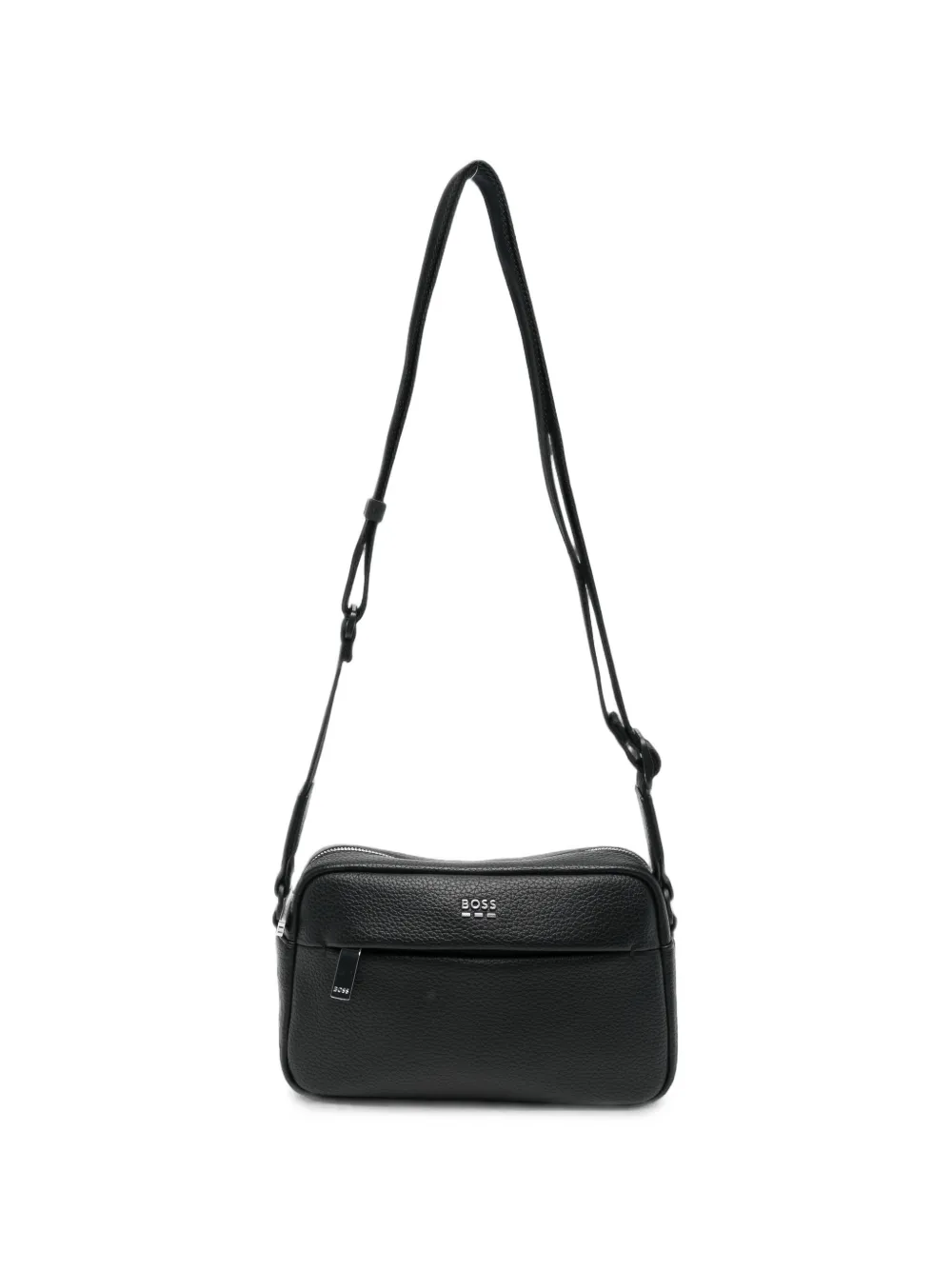 BOSS Ray grained-effect logo-plaque messenger bag