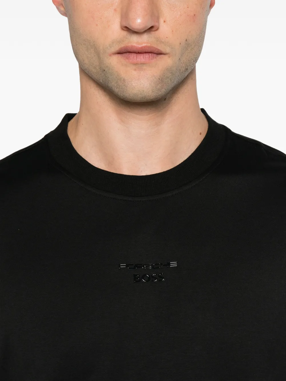 BOSS x Porsche sweater met lange mouwen en logo-plakkaat Zwart