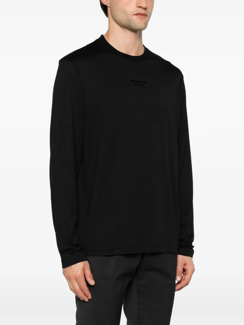 BOSS x Porsche sweater met lange mouwen en logo-plakkaat Zwart