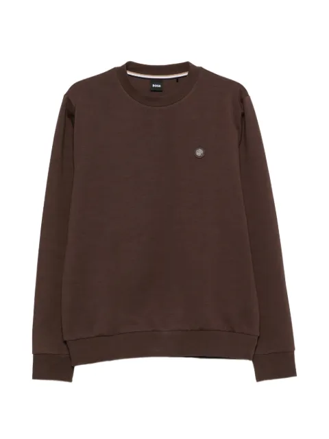 BOSS logo-plaque crew-neck sweatshirt