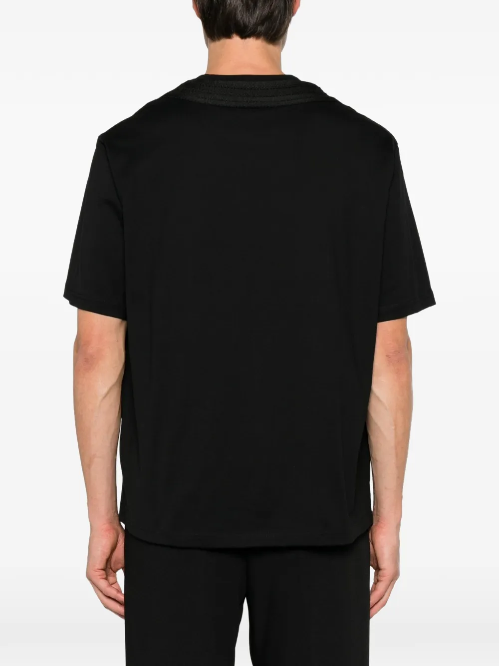 Low Brand ribbed-trim T-shirt Zwart
