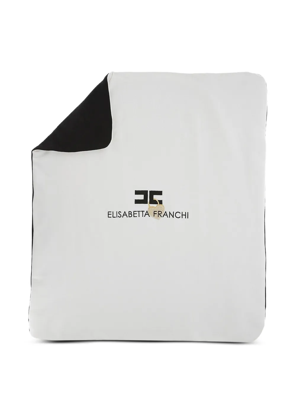 Elisabetta Franchi Kids logo-detail heart-motif blanket - Bianco