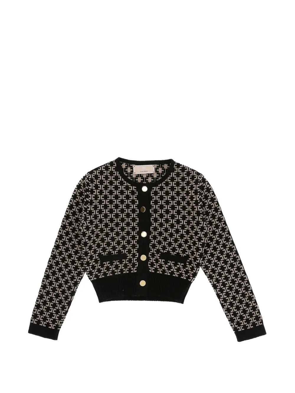 Elisabetta Franchi Kids cardigan boutonné à motif monogrammé - Noir Elisabetta Franchi Kids cardigan boutonné à motif monogrammé - Noir