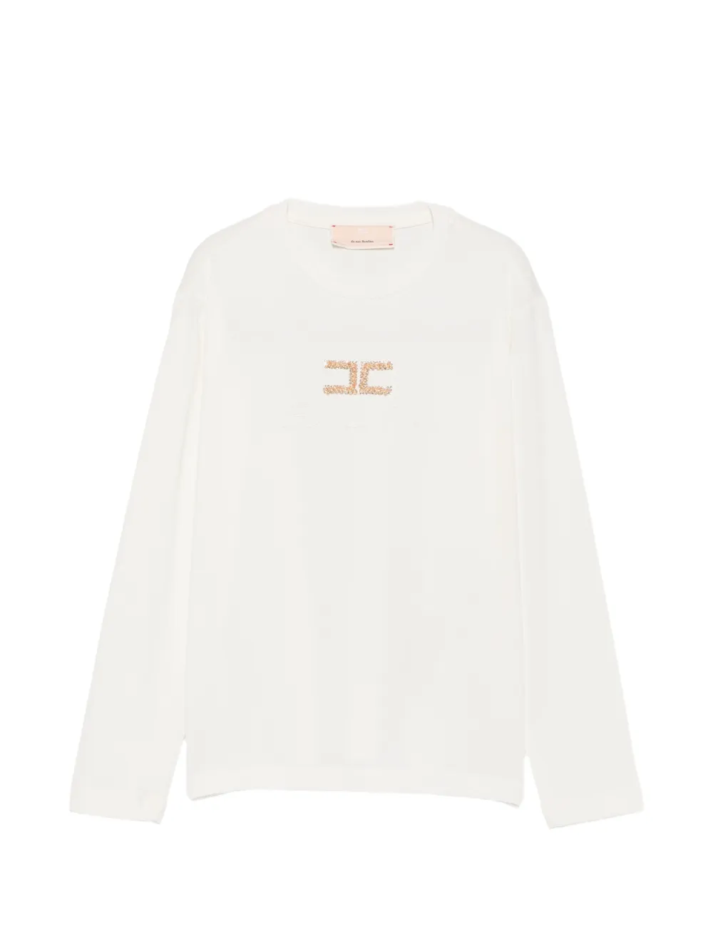 Elisabetta Franchi Kids logo-embellished long-sleeve T-shirt - Toni neutri