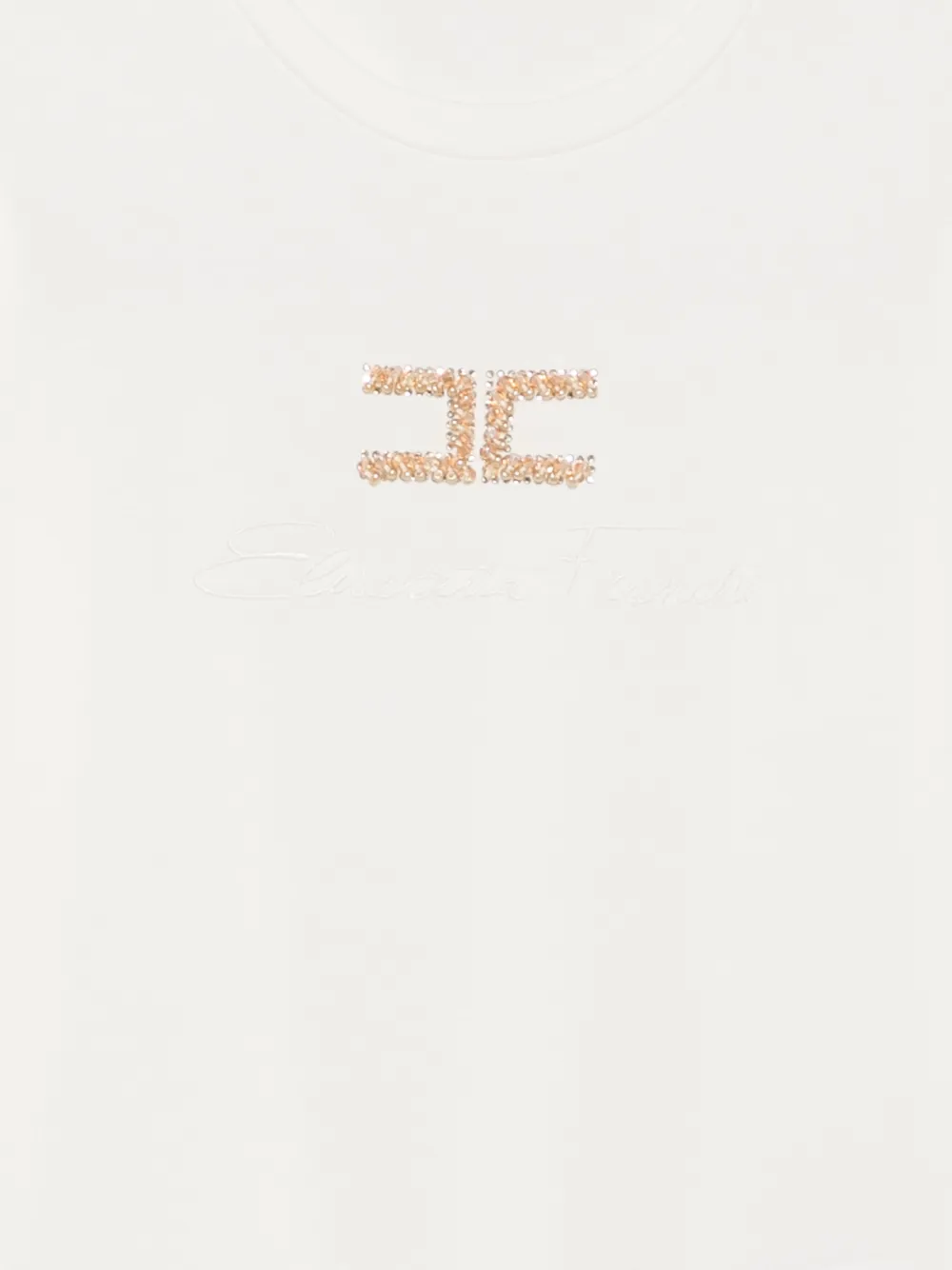 Elisabetta Franchi Kids T-shirt met logo Beige