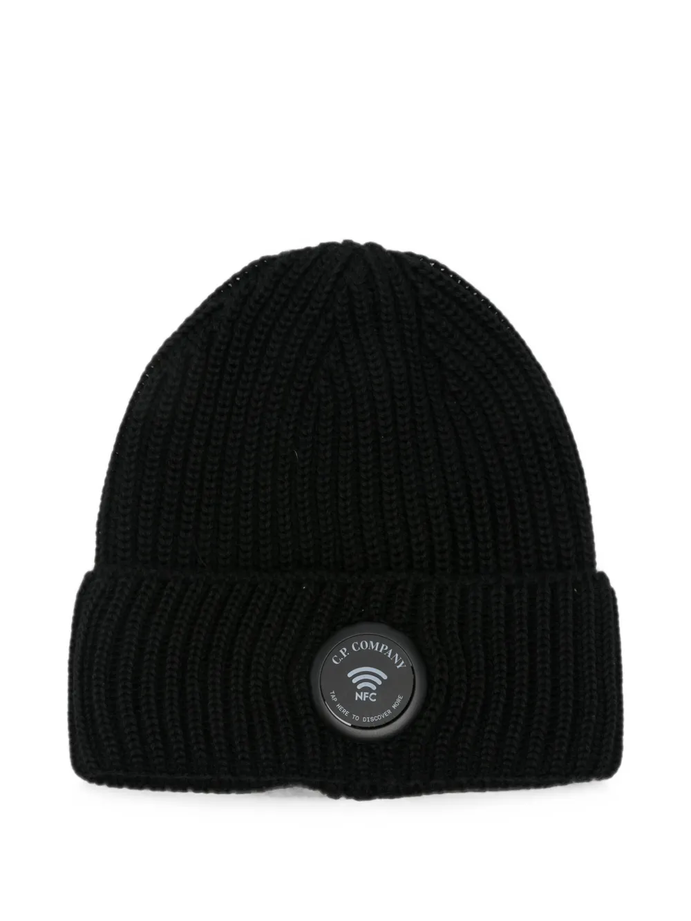C.P. Company ribbed-knit logo-patch beanie hat
