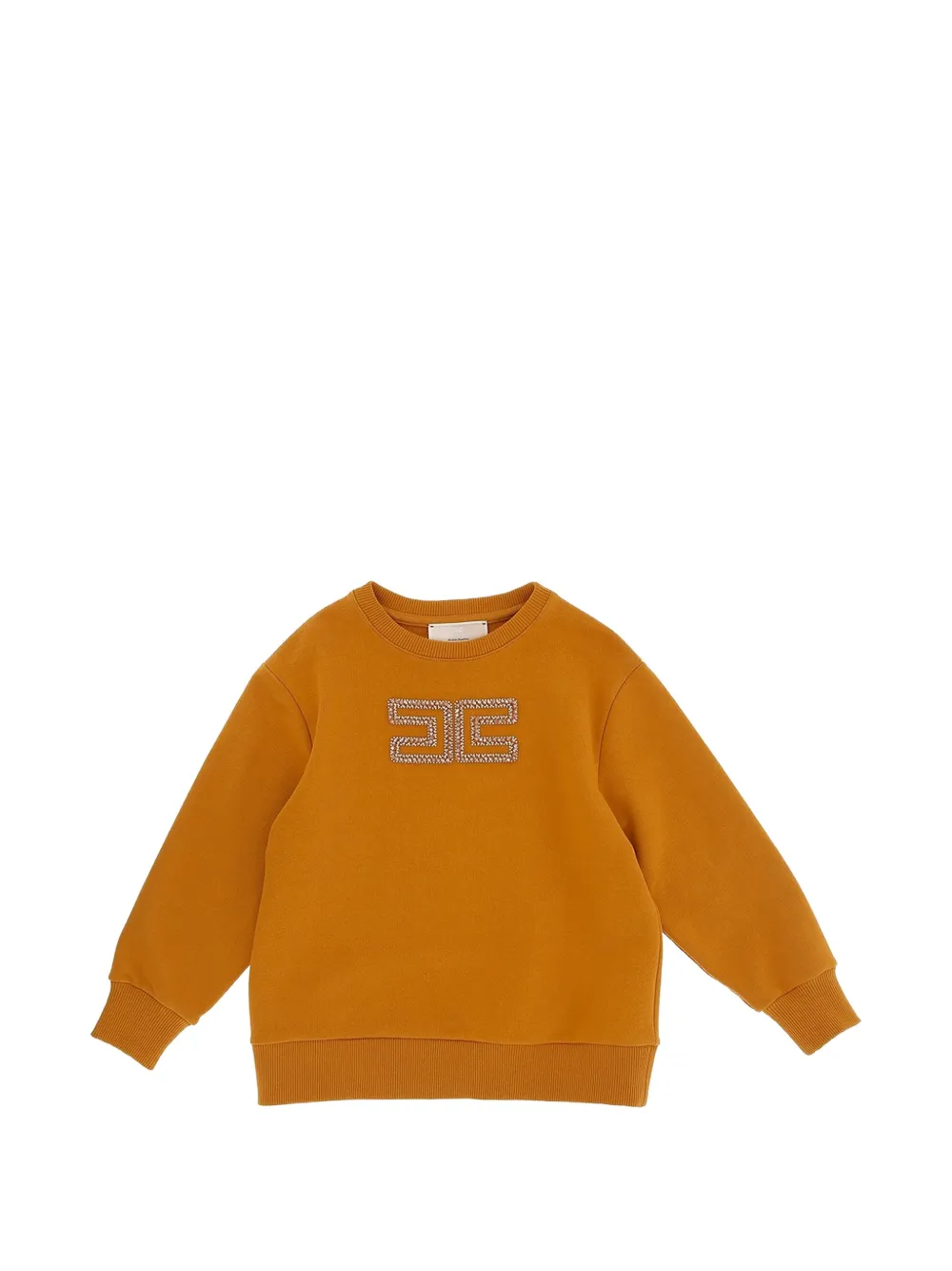 Elisabetta Franchi Kids sweat à logo strassé - Jaune Elisabetta Franchi Kids sweat à logo strassé - Jaune