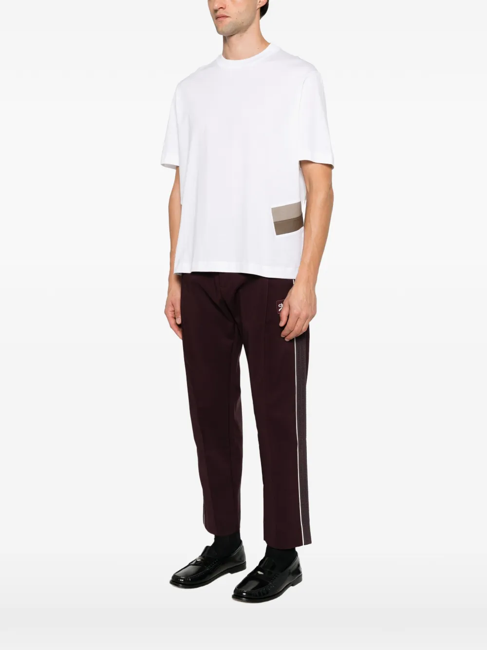 Low Brand patch-detail T-shirt Wit