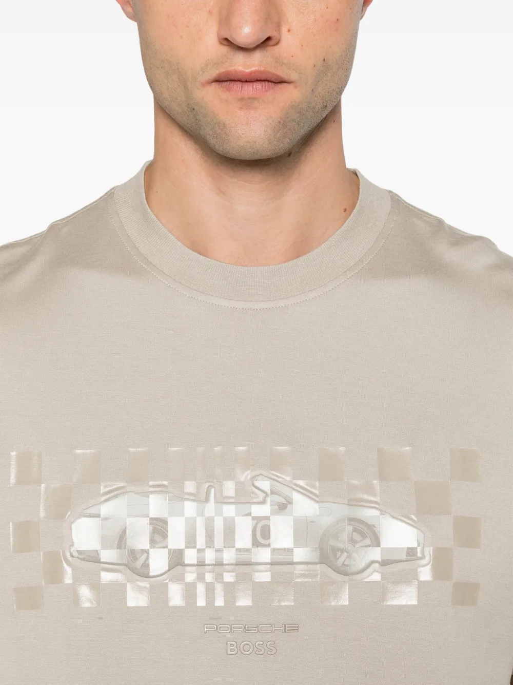 BOSS x Porsche T-shirt met grafische print Beige
