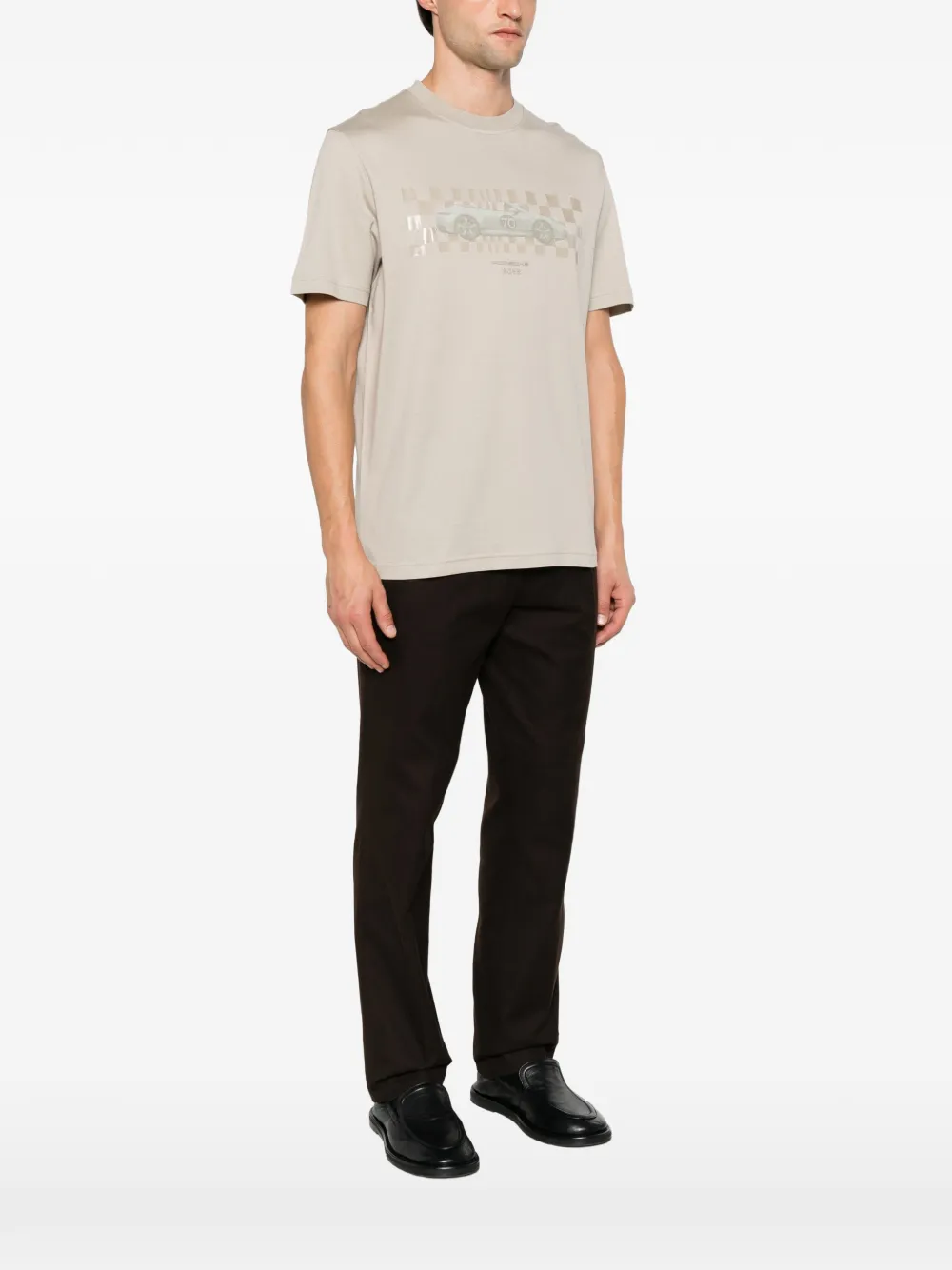 BOSS x Porsche T-shirt met grafische print Beige