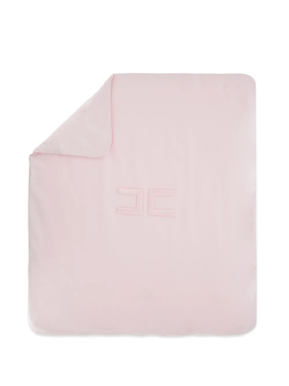 Elisabetta Franchi Kids logo-embroidered blanket - Rosa