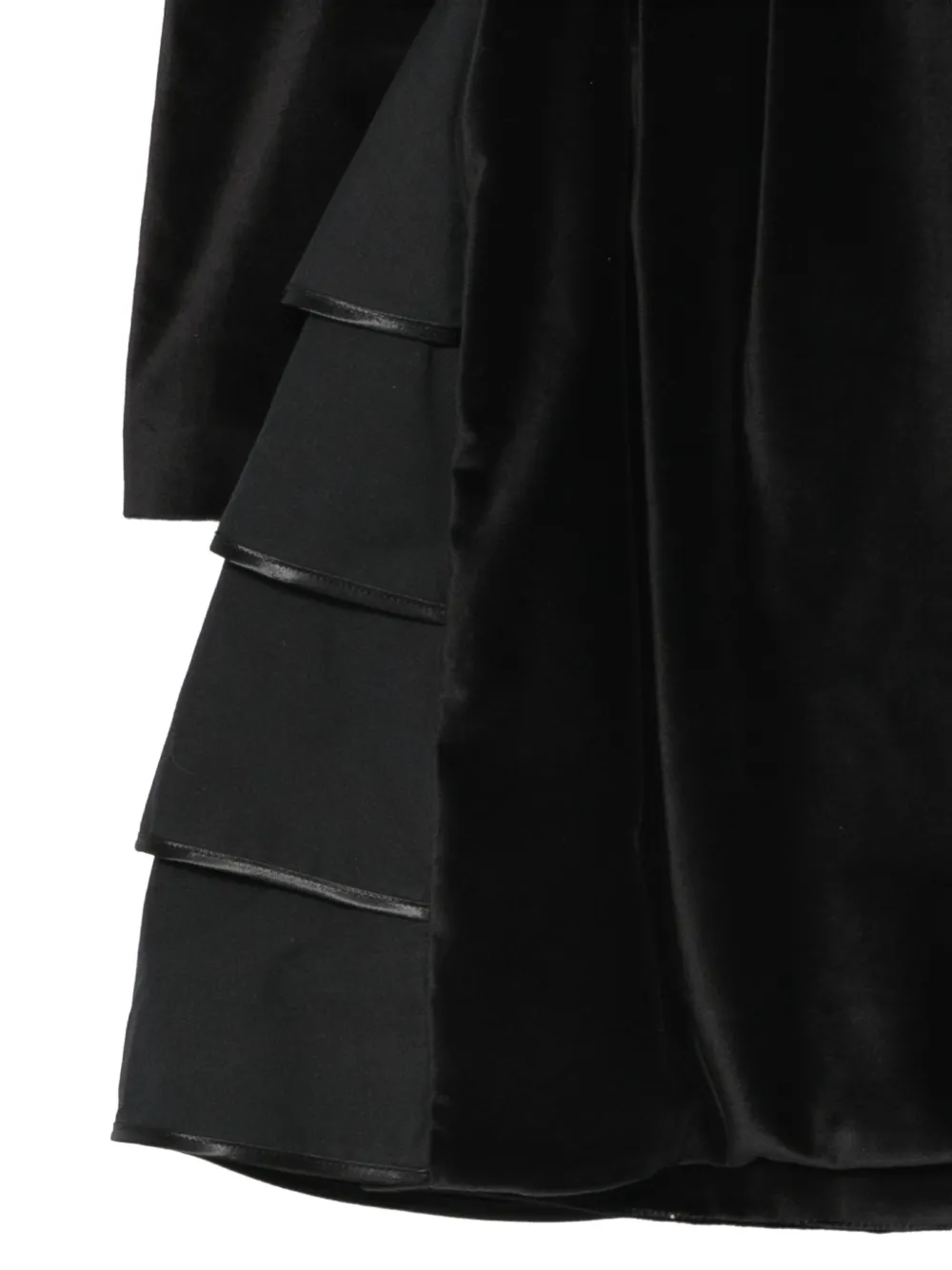 Elisabetta Franchi La Mia Bambina Fluwelen jurk met ruches Zwart