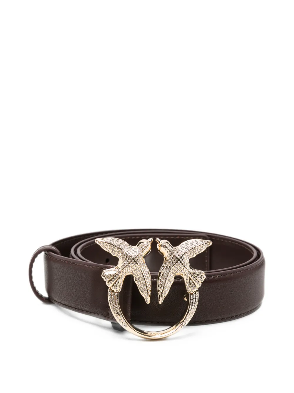 PINKO Love Birds crystal-embellished belt - Rosso