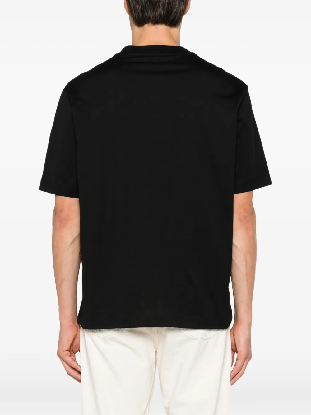 Low Brand T-shirt met gestreepte inzetstukken Zwart