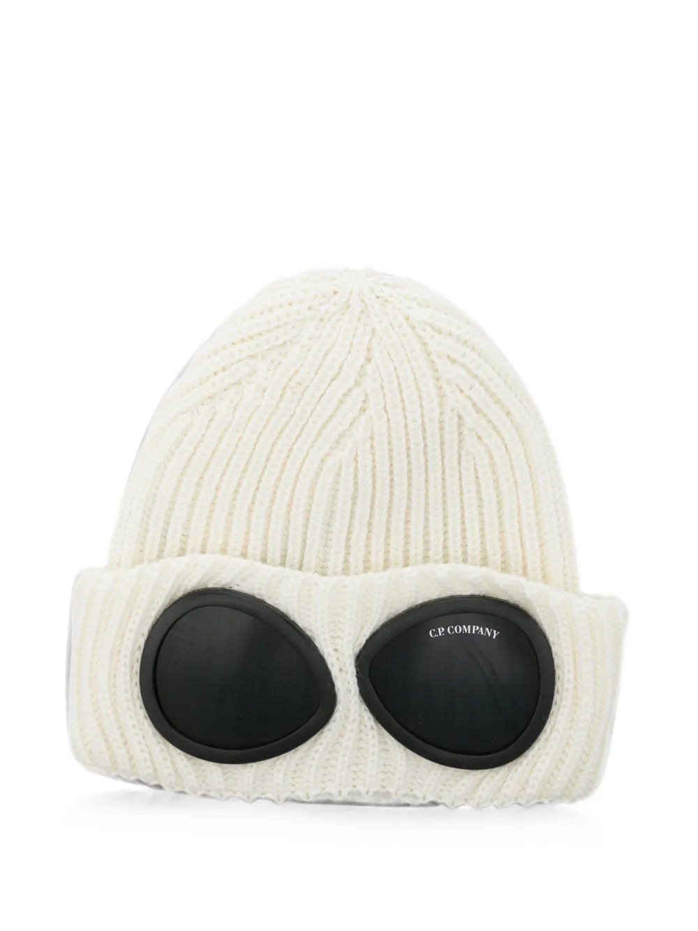 C.P. Company Goggle-detail ribbed beanie hat
