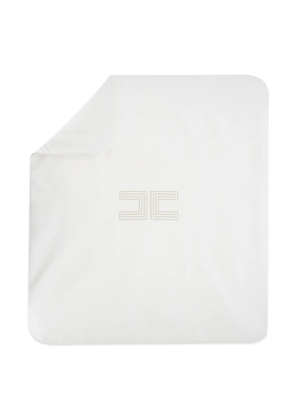 Elisabetta Franchi Kids logo-embroidered blanket - Bianco