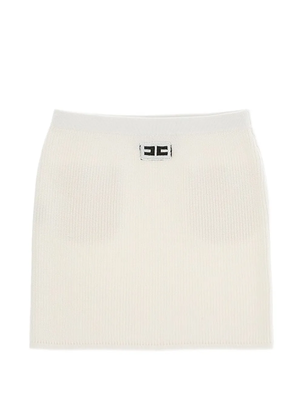 Elisabetta Franchi Kids patch-pocket ribbed mini skirt - Bianco