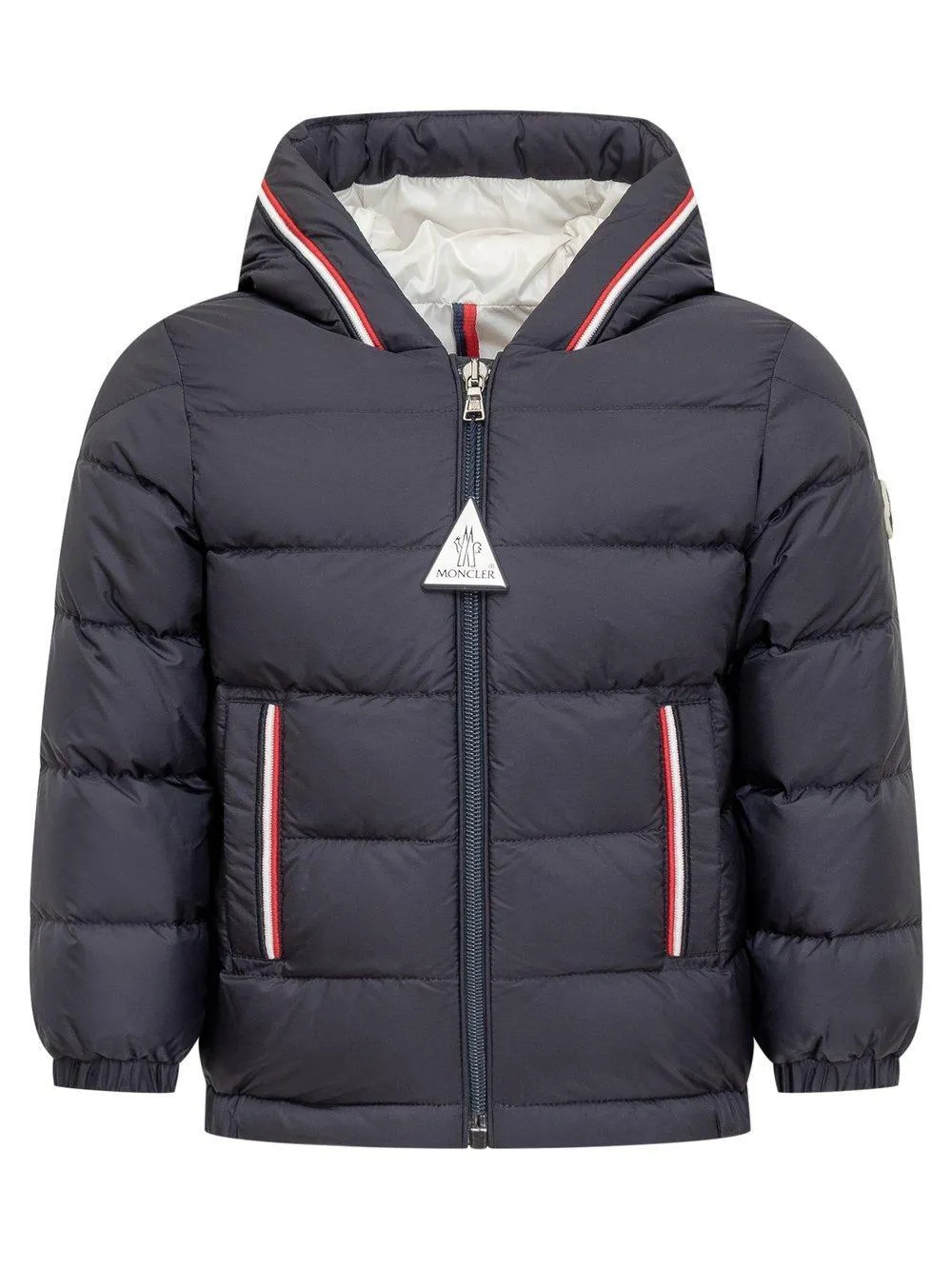 Moncler Enfant quilted hooded jacket Blauw