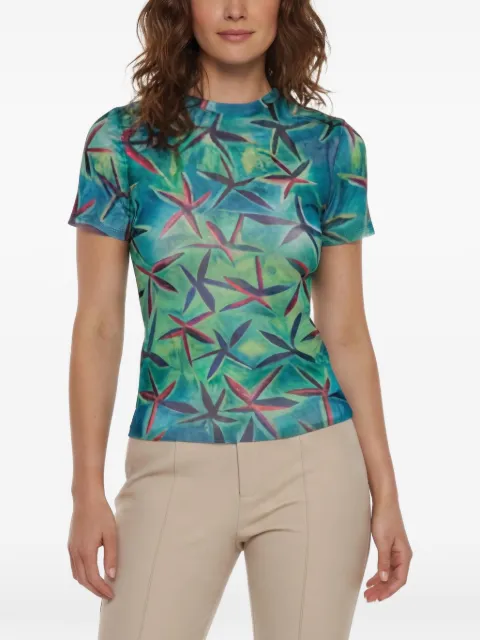 Louisa Ballou starfish-print mesh T-shirt