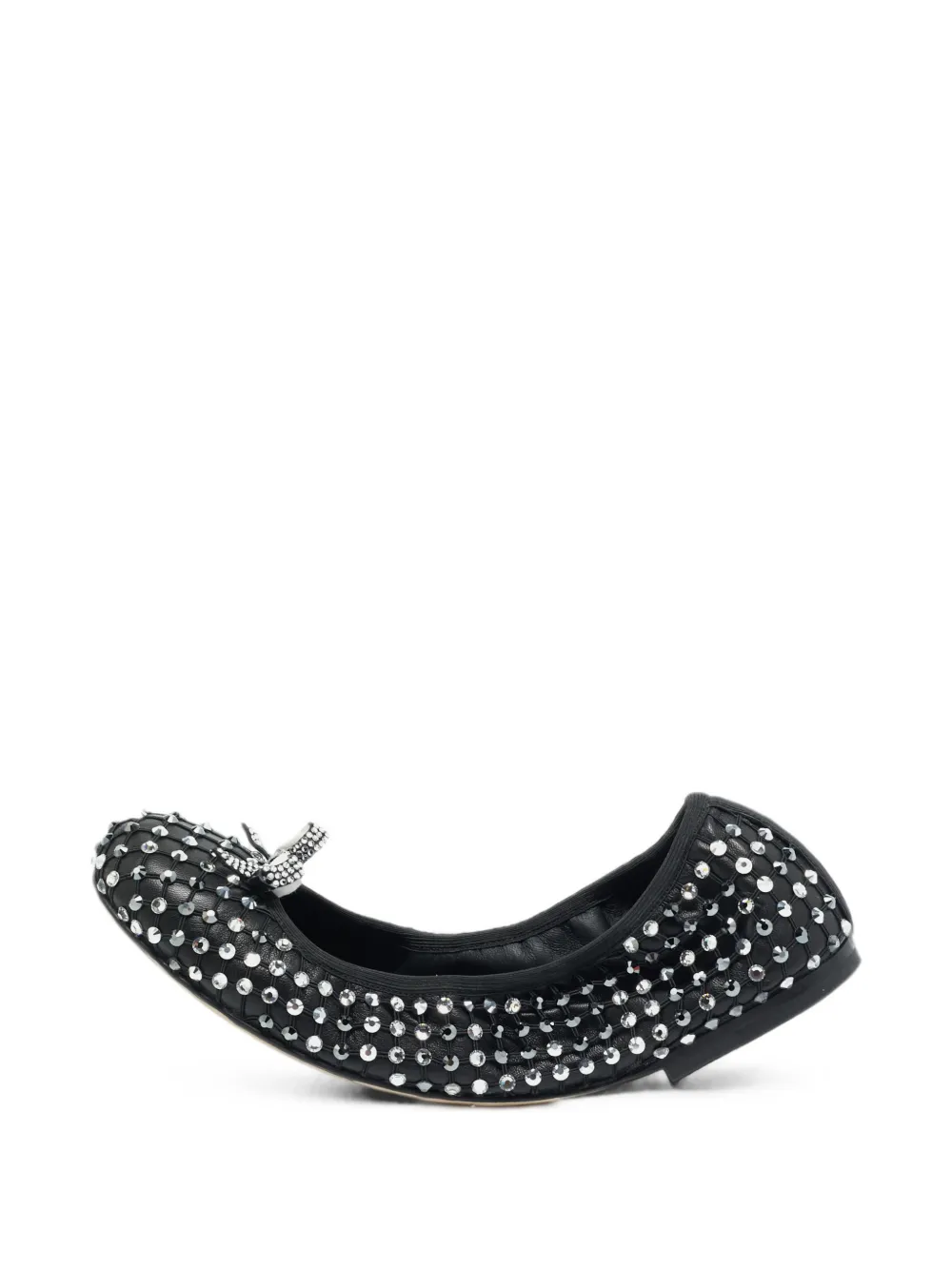 Pre-owned René Caovilla Galaxia Crystal-embellished Ballet Flats In Black