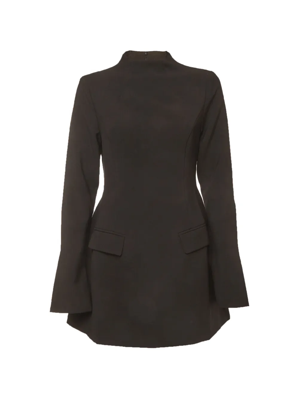Pre-owned Odd Muse Long-sleeve Crepe Dress In Black