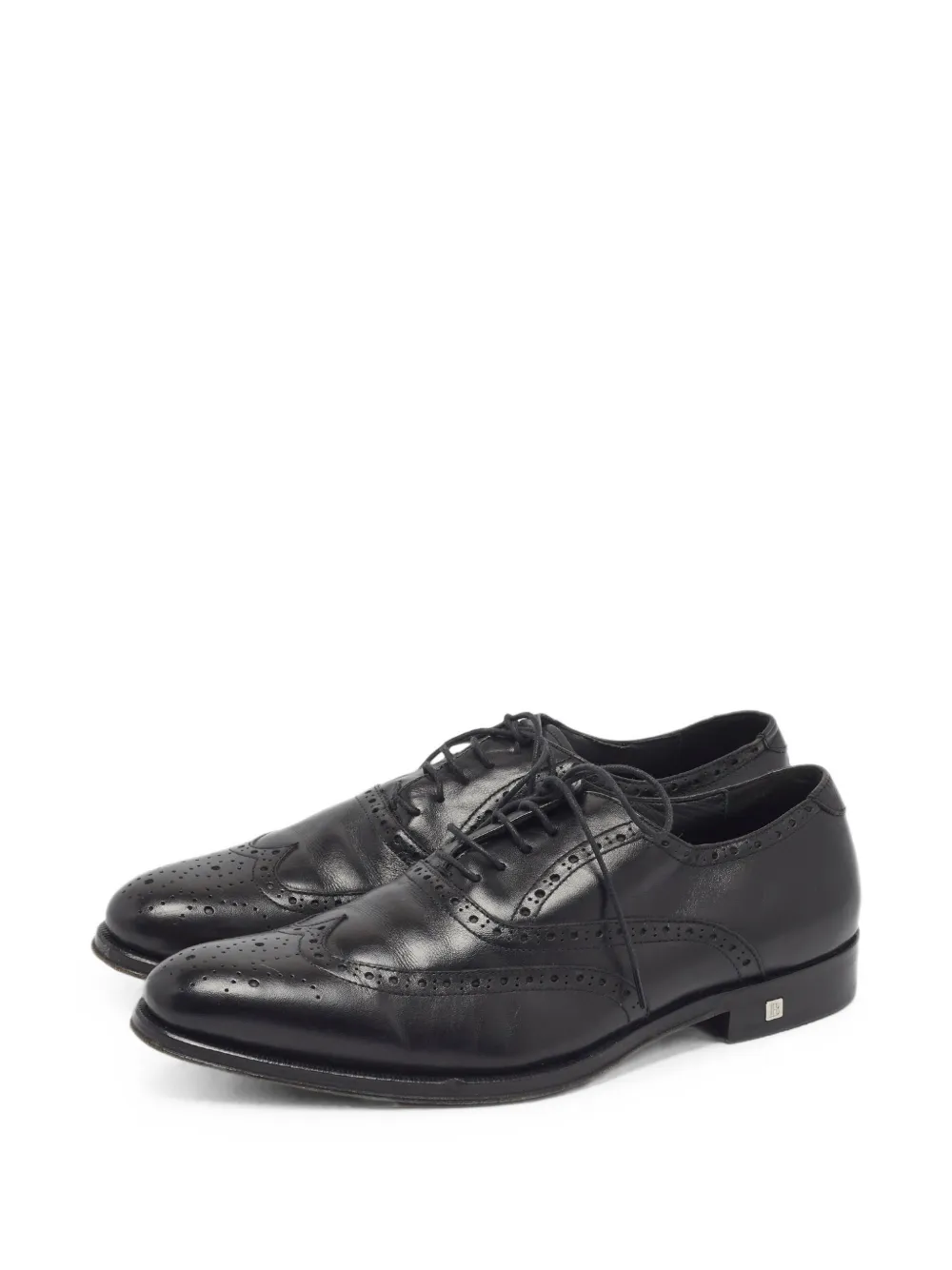 Pre-owned Balmain Leather Oxford Shoes In Black
