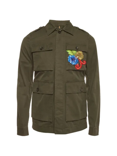 DSQUARED2 floral-appliqué gabardine jacket