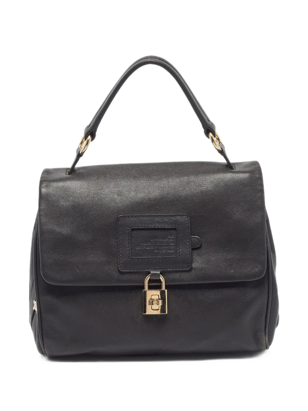 Pre-owned D&g Dory Leather Top Tote Bag In Black