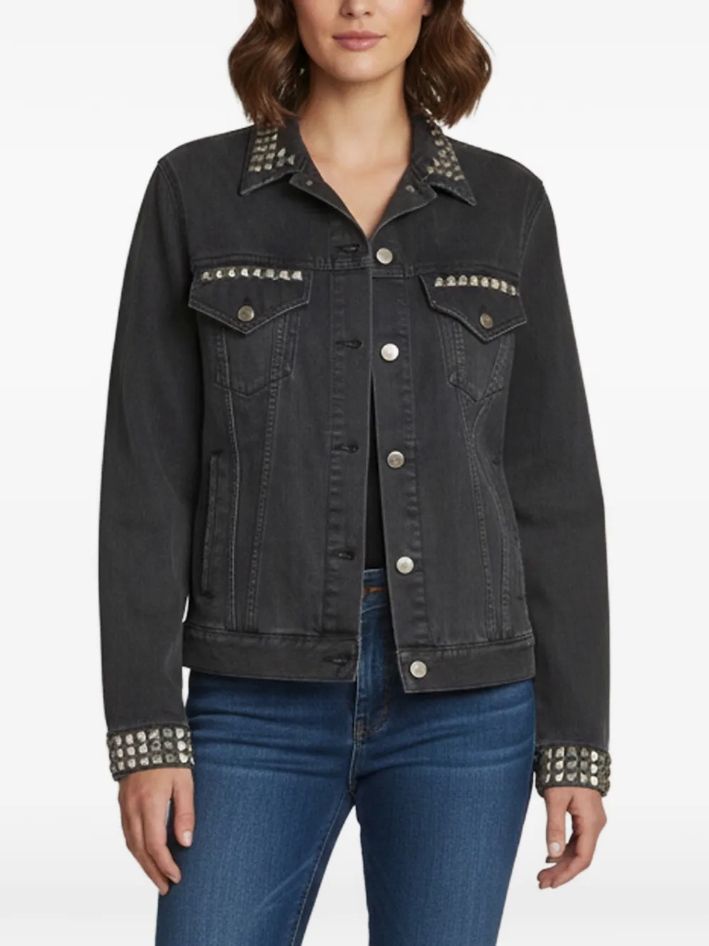Gucci Pre-Owned veste en jean Blind for Love à détails de clous - Noir