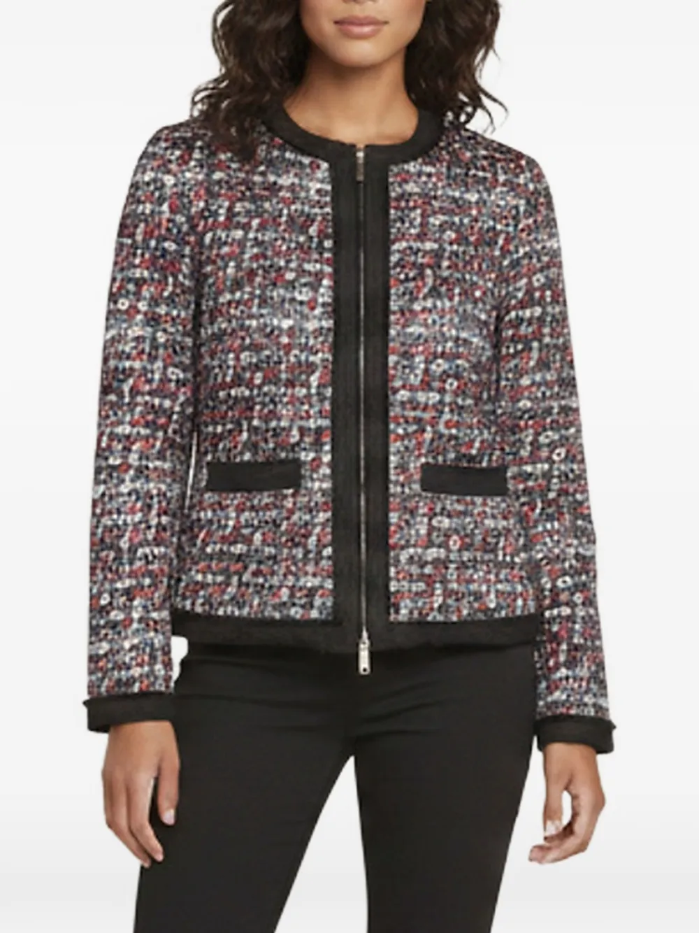 Carolina Herrera Vintage speckled zip-up jacket - Grigio